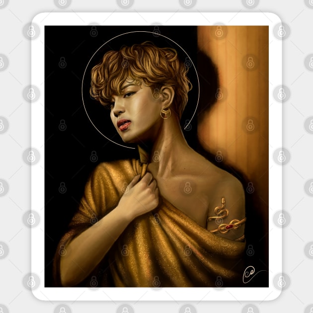 Jimin as Adonis painting Sticker by dangerbeforeyou